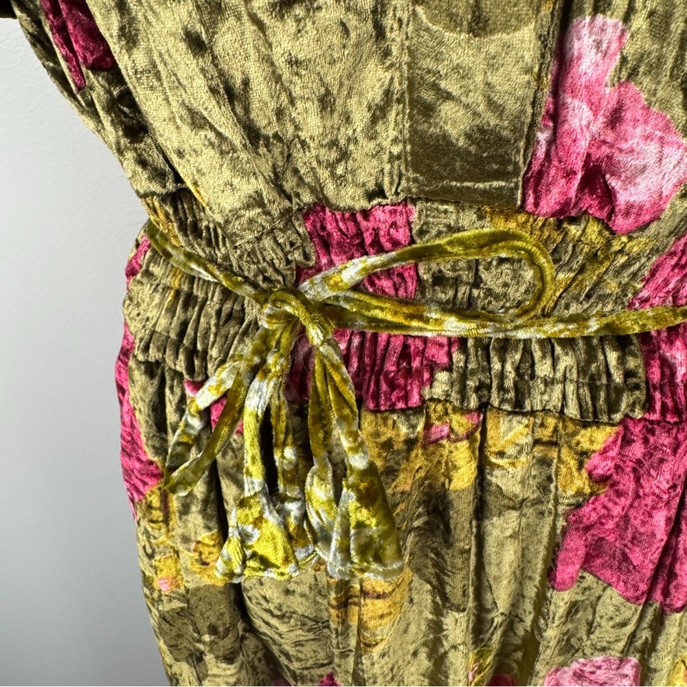 Anthropologie Velvet Somerset Maxi Dress Green and Pink Floral Size Medium - Picture 7 of 15